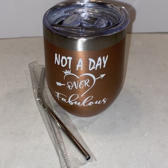 Not a Day Over Fabulous! 4 Pcs Insulated Stainless Steel Tumbler Lid Straw Brush - Picture 5 of 10